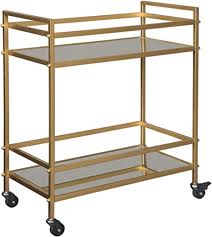 The bar cart is sturdy and pretty and bent and crooked. Amazon Com Signature Design By Ashley Kailman Bar Cart Mid Century Modern Gold Finish Furniture Decor