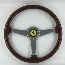 Momo Wood Rim Steering Wheel Genuine Ferrari 308 348 512 Tr Gritti Zebrano Steering Wheels Interior Parts F Ferrari Classic Sports Cars Steering Wheel