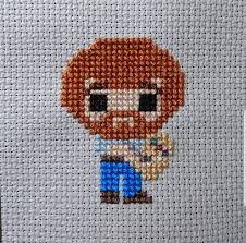 I Am New To Reddit But Here Is A Cute Little Cross Stitched Bob Rosshttps I Redd It Iamgxmlfoul Cat Cross Stitches Cat Cross Stitch Pattern Tiny Cross Stitch