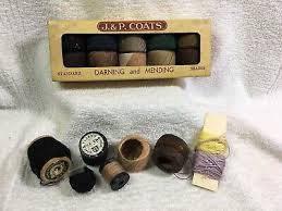 Vtg Sewing Thread J P Coats Darning Mending Orig Box