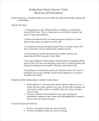 Sample Physician Job Description 10 Examples In Pdf Word