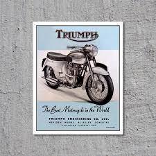 1957 Triumph T21 Twenty One Bathtub The Best Motorcycle In The World High Quality Fine Art Reprod Triumph Motorcycles Vintage Poster Art Retro Poster
