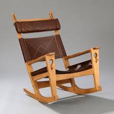 hans j wegner keyhole a solidt oak rocking chair