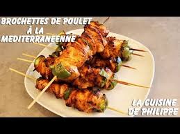 Brochettes De Poulet A La Mediterraneenne Youtube