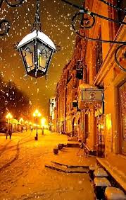 Maybe you would like to learn more about one of these? Beautiful Night Time Street Scene In The Snow Winter Scenes Winter Scenery Beautiful Places