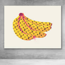 Louis Vuitton Banana Fashion Pop Culture Modern Graffiti Canvas Wall Art In 2021 Pop Art Decor Pop Art Canvas Pop Culture Art