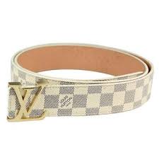 Black And White Louis Vuitton Belt White Lv Logo Belt Damier Print