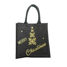 20% off with code easterweeknd. Jute Christmas Personalised Black Gift Bag With Gold Print