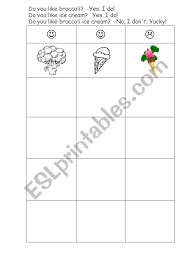 Do You Like Broccoli Survey Chart Esl Worksheet By