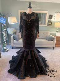 Black Mermaid Wedding Dress By Brides Tailor Brides Tailor Black Mermaid Wedding Dress By Brides Tailor Black Wedding Dresses Gothic Wedding Dress Custom Wedding Dress Sketch