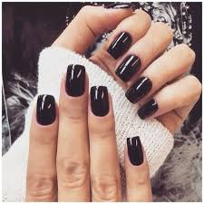Short Black Acrylic Nails With Glitter Shiny Black Nails Black Gel Nails Short Acrylic Nails Square Nails