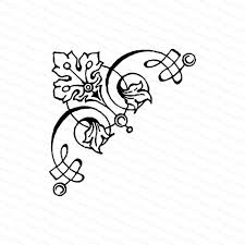 Vintage Victorian Floral Leaf Filigree Corner Embellishment Antique Vector Decorative Design Element Vector Clipart Svg Png J Clip Art Vintage Victorian