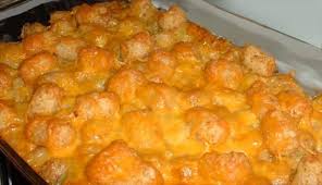 Wanting to make tater tot casserole healthier? No Meat Tater Tot Casserole Vegetarian Recipe Food Com Recipe Tater Tot Casserole Recipes Tater Tot Casserole Tater Tot