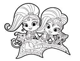 Coloring pages » princess coloring pages. Shimmer And Shine Coloring Pages Print For Free Best Collection