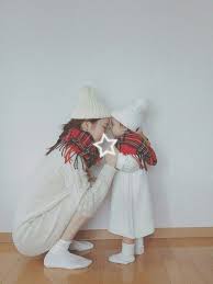 rina riko uniqloのワンピースを使ったコーディネート wear 秋冬 ファッション ケーブルニットワンピース チェック マフラー