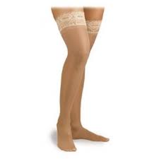 Activa Ultra Sheer Lace Top Thigh High Compression Socks 9 12 Mmhg