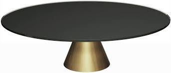 A wide selection of coffee tables in store. Oscar Black Glass Large Round Coffee Table With Brass Conical Base Cfs Furniture Uk