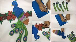 I picked the most impressive peacock pieces in my have you ever seen a cool peacock wall clock such as this one before? How To Make Peacock Wall Hanging Craft Ideas Simple Craft Ideas
