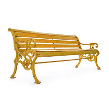 Light up your garden, patio or deck with this classic cynthia 4' teak wood garden bench. Wooden Bench In Cast Yellow Patina For Sale At Pamono