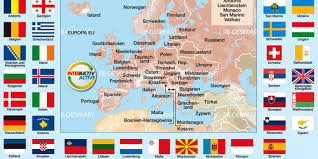 Karte Von Flaggen Europa Themenkarte In 48 Lander Welt Atlas De