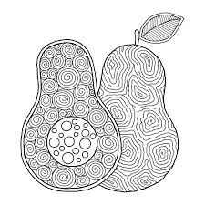 It develops small motility of hands. Line Art Avocado Drawing For Printing On Stuffs And Adult Coloring Book Or Coloring Page Lizenzfrei Nutzbare Vektorgrafiken Clip Arts Illustrationen Image 146844909