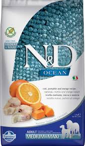 Lamb is rich essential fatty acids and conjugated linoleic acid with better ratio between lean. Farmina N D Ocean Cod Pumpkin And Orange Adult Medium Maxi Dry Dog Food 5 5 Pounds Petsuppliesplus Com