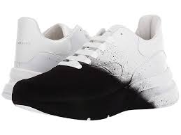 Alexander Mcqueen Spray Paints Oversized Sneakers Black And White Alexander Mcqueen Oversized Spray Paint Runner Men S Shoes White Black Painted Sneakers Alexander Mcqueen Mcqueen