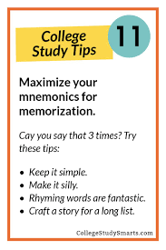Using Mnemonics To Remember Lists And Processes College Study Smarts Study Smarter How To Memorize Things School Study Tips