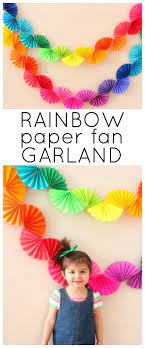 Rainbow Fan Garland Easy Diy Party Decoration Ice Cream Off Paper Plates Diy Birthday Decorations Rainbow Theme Party Diy Garland
