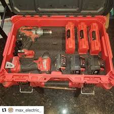 Another Nice Looking Packout Setup By Max Electric Worked On My Packout With Kaizen Inserts T Milwaukee Tools Milwaukee Tool Box Work Truck Organization