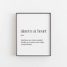 Sisters at Heart Gift Definition Best Friend Gift Friend - Etsy