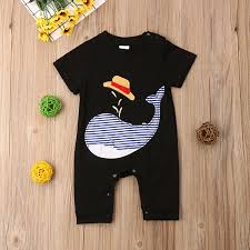 Baby Newborn Girls Boys Shark Romper Bodysuits Cotton Clothes