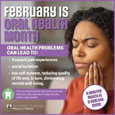 🦷 February is Oral Health Month! 🦷 Good oral health is essential to  overall well-being. Oral health issues can cause pain, impact self-esteem,  and even affect mental health. By taking care of