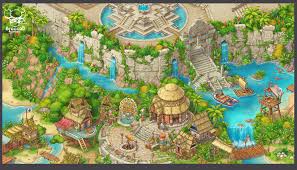 Broccoli Games Mysterious Island Map By Anastasia Babarkina Island Map Game Art Artwork