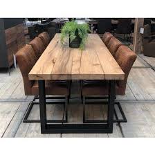 oud massief eiken tafel met stalen poten eiken tafel eetkamertafel eettafel ontwerp