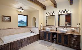 This contemporary vanity design is a nice juxtaposition to the heavily patterned wallcovering in this small but mighty bathroom. 15 Beautiful Mediterranean Bathroom Designs Home Design Lover