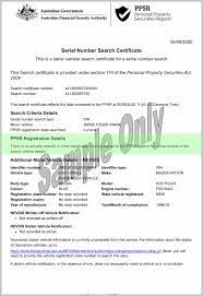 Understand Your Car Search Result Personal Property Securities Register