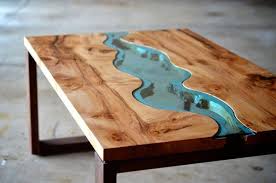 Live Edge Wood Coffee Table With Glass River 2 Playa Del Carmen Rustic Industrial Lamps Furnitu Coffee Table Wood Unique Coffee Table Creative Coffee Table