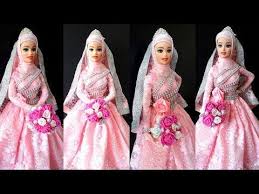 Barbie Doll Muslim Hijab Style Marriage Dress How To Make Barbie Doll Hijab Wedding Dresses Youtube Hijab Wedding Dresses Barbie Wedding Doll