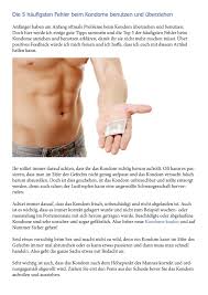 Sie müssen das kondom unbedingt über den penis rollen, bevor er in kontakt mit der scheide kommt, da schon vor dem samenerguss spermien oder krankheitserreger austreten können. Calameo Die Unfassbaren Top 5 Der Haufigsten Kondom Uberzieh Fehler