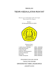Berdasarkan uraian tentang kedaulatan rakyat tersebut, jelaslah bahwa negara kita termasuk penganut teori kedaulatan rakyat. Makalah Ilmu Negara Kedaulatan Rakyat Tugas Aditia Pdf