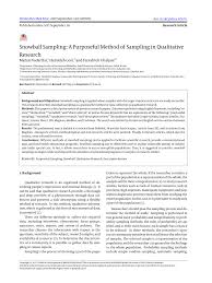 Pdf Snowball Sampling A Purposeful Method Of Sampling In Qualitative Research