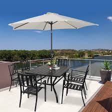 Maybe you would like to learn more about one of these? 17 Stories Outdoor Patio Dining Table 60 X38 Rectangular Metal Slatted Table With Umbrella Hole Reviews Wayfair