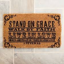 Redeemed Stand On Grace Outdoor Doormat Door Mat Outdoor Door Mat Home Decor