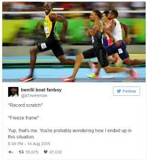 Maybe you would like to learn more about one of these? Record Scratch Freeze Frame Tweet By A7xweeman Smiling Usain Bolt Know Your Meme