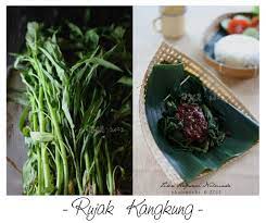 Cooking Chapter Rujak Kangkung Boiled Water Spinach With Chili Sauce Water Spinach Chili Sauce Spinach