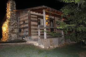 Headquarters features wood beam cathedral ceilings and earth tones. Wasserfall Cabin At Night Picture Of Barons Creekside Cabin Resort Fredericksburg Tripadvisor