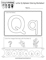 letter q coloring worksheet free kindergarten english worksheet for kids
