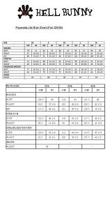 Hell Bunny Size Guide Related Keywords Suggestions Hell