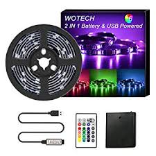 Rgb Led Strip Lights Battery Powered 6 6ft 2m Waterproof Led Light Strip Smd5050 60 Leds Rope Lights Usb Tv Backlight Kit With 24 Keys Rf Remote For Diy Party Indoor Outdoor Walmart Com